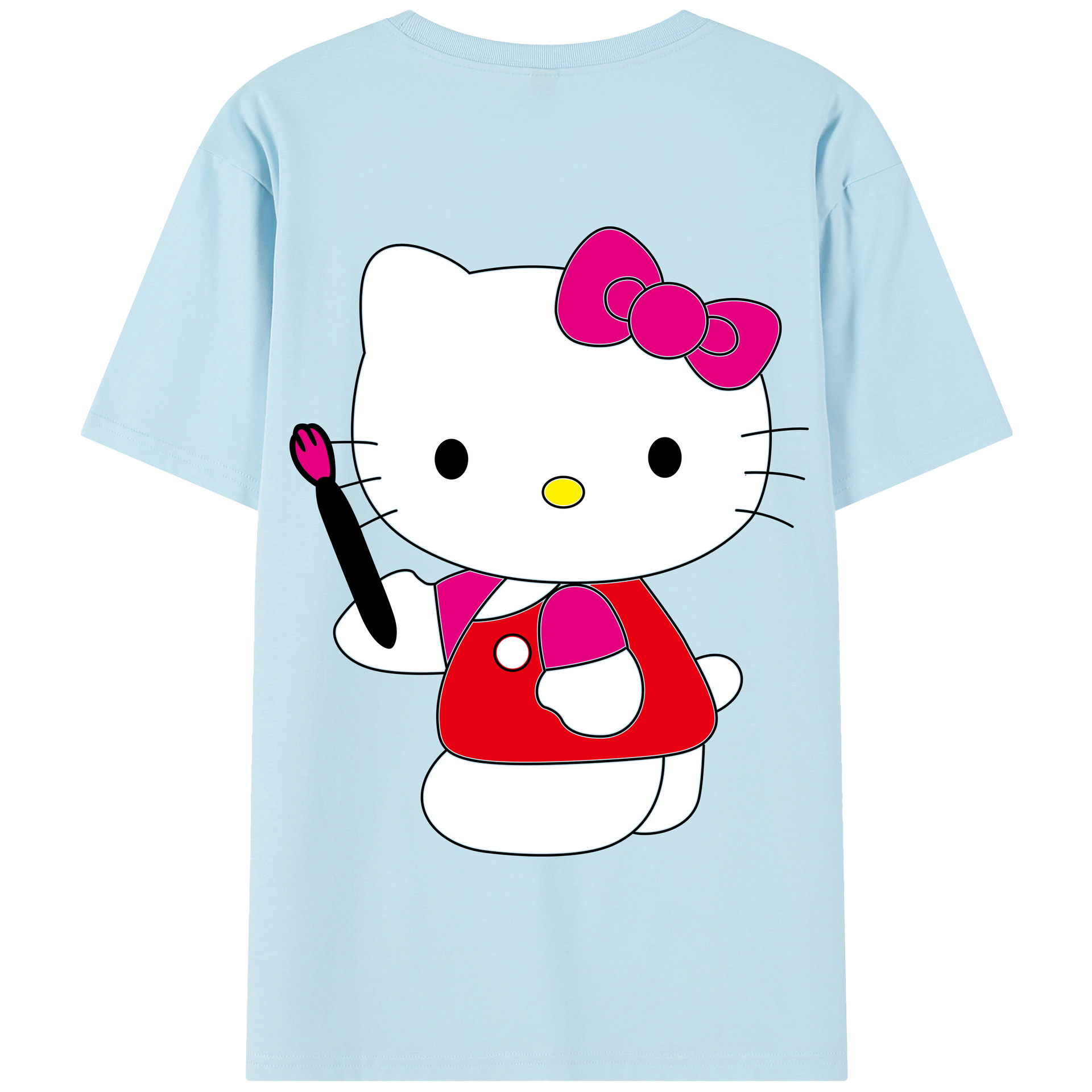 （画像用） Hello Kitty ハローキティ 綿100％半袖Tシャツ（背面プリント）